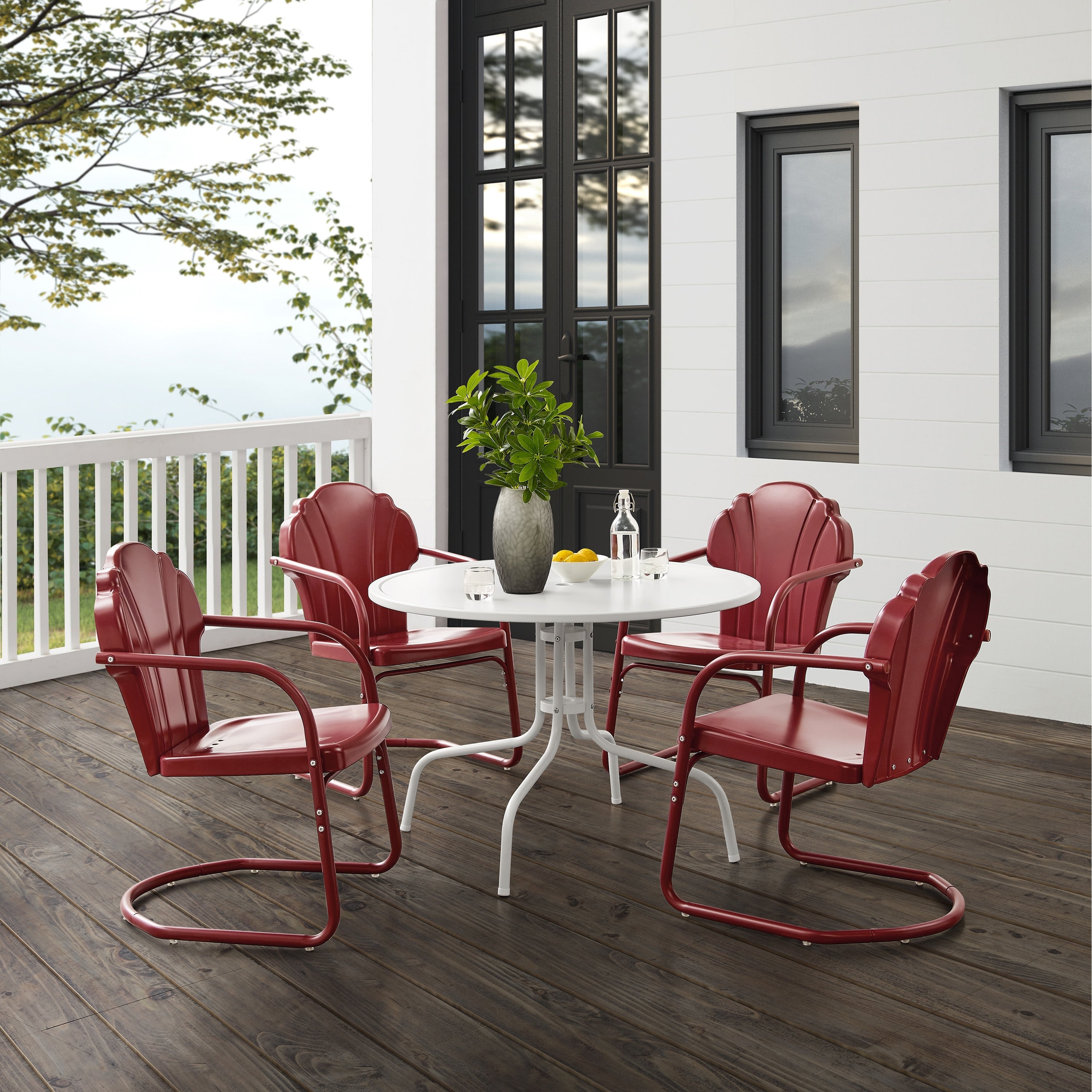Ensemble de salle à manger d'extérieur Crosley Tulip 5 pièces - 98 L x 98 P x 32,88 H