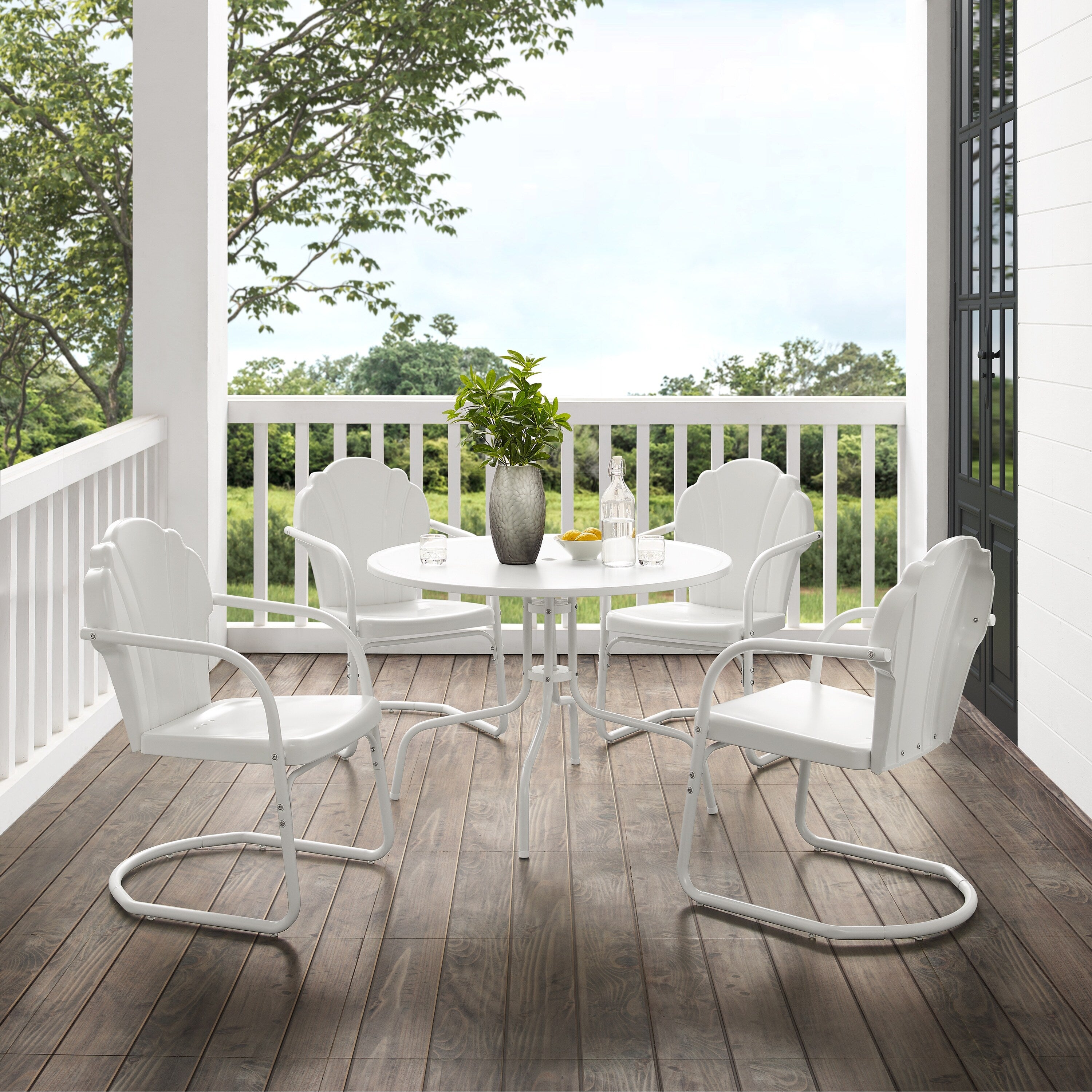 Ensemble de salle à manger d'extérieur Crosley Tulip 5 pièces - 98 L x 98 P x 32,88 H