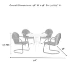 Ensemble de salle à manger d'extérieur Crosley Tulip 5 pièces - 98 L x 98 P x 32,88 H