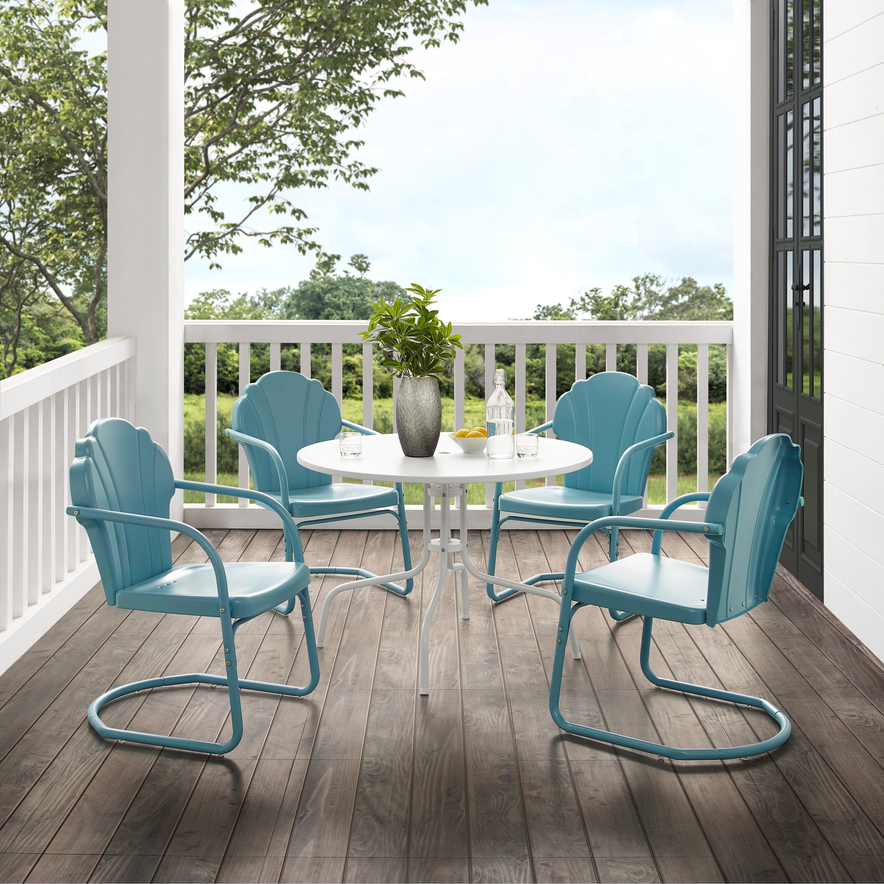 Ensemble de salle à manger d'extérieur Crosley Tulip 5 pièces - 98 L x 98 P x 32,88 H