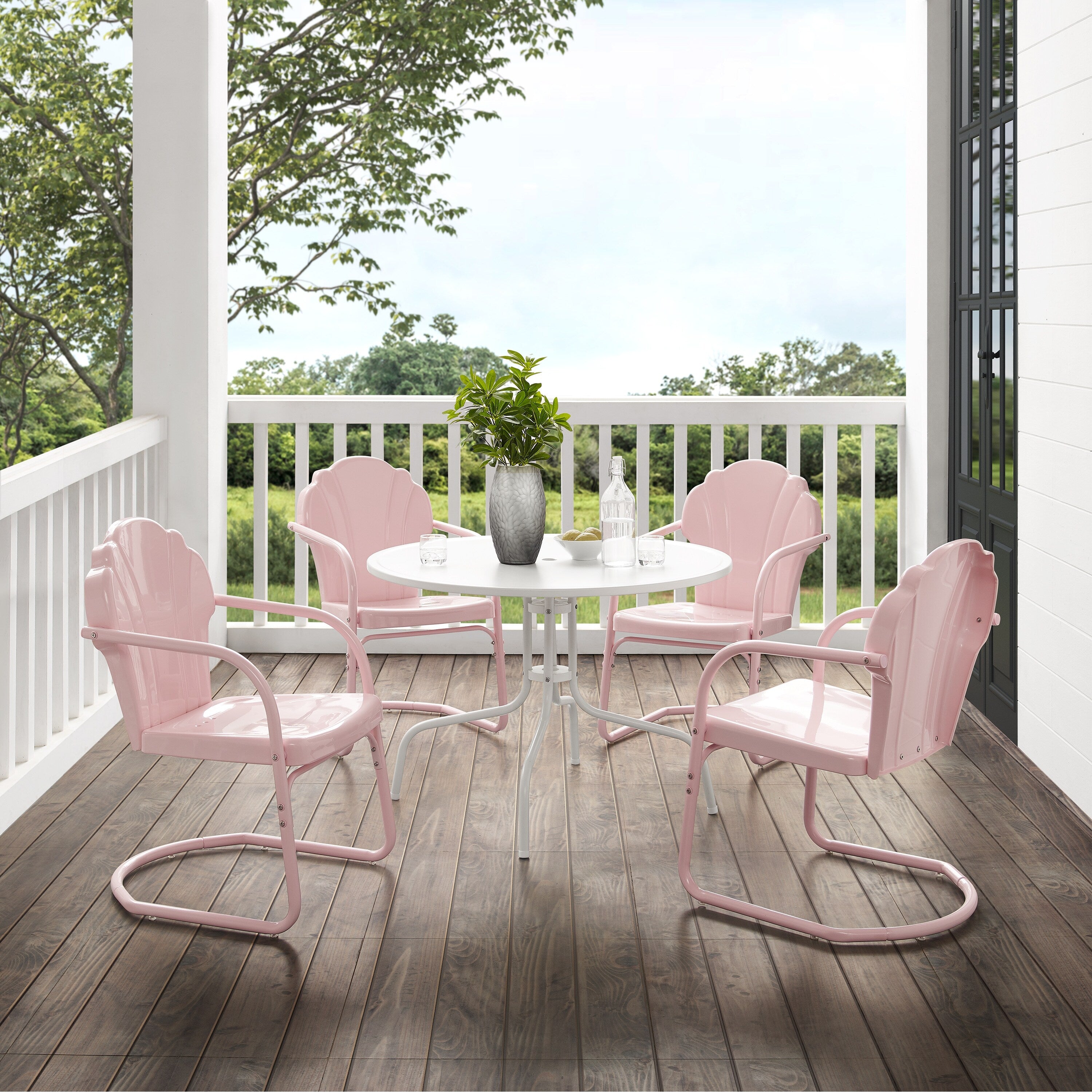 Ensemble de salle à manger d'extérieur Crosley Tulip 5 pièces - 98 L x 98 P x 32,88 H