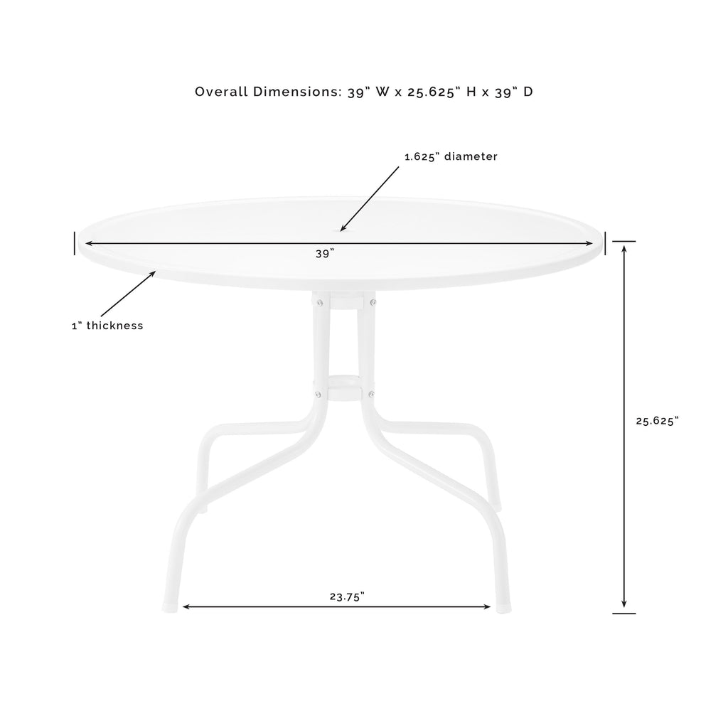 Ensemble de salle à manger d'extérieur Crosley Tulip 5 pièces - 98 L x 98 P x 32,88 H