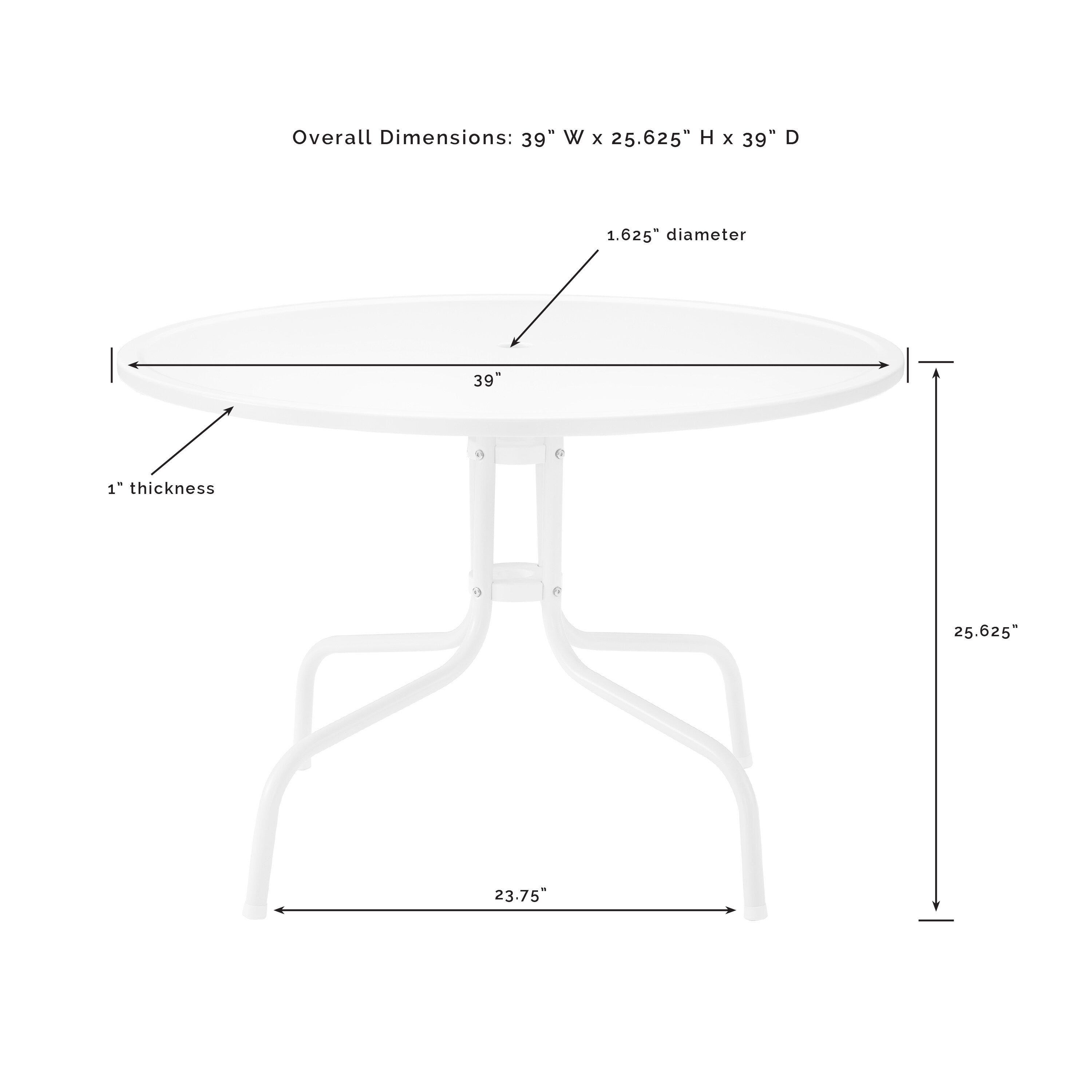 Ensemble de salle à manger d'extérieur Crosley Tulip 5 pièces - 98 L x 98 P x 32,88 H