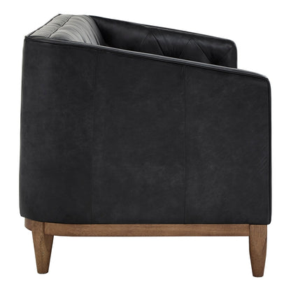Canapé Tullio en cuir noir capitonné par iNSPIRE Q Modern