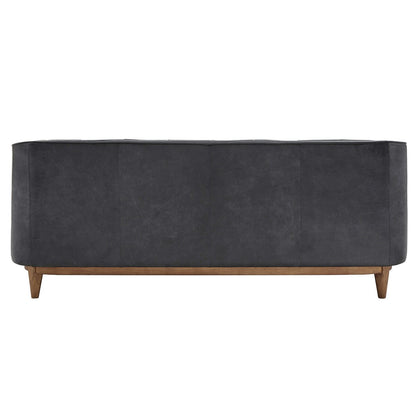 Canapé Tullio en cuir noir capitonné par iNSPIRE Q Modern
