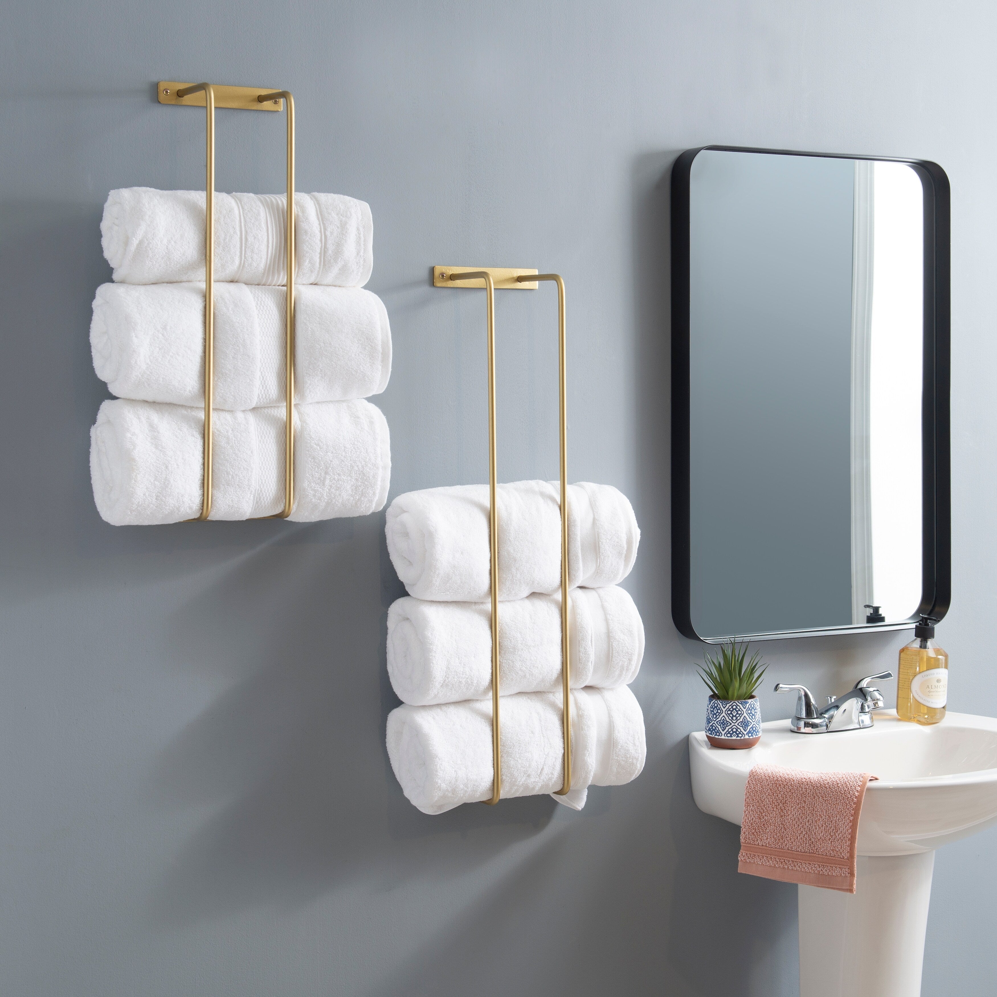 Porte-serviettes mural en métal Tuttle (lot de 2)