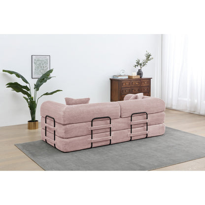 Canapé-lit convertible 2 pièces Twilight, matelas pliant en velours côtelé avec cadre fixe pour un espace de vie confortable