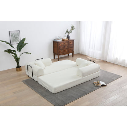 Canapé-lit convertible 2 pièces Twilight, matelas pliant en velours côtelé avec cadre fixe pour un espace de vie confortable