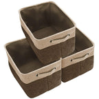 Lot de 3 paniers de rangement en sergé, noir