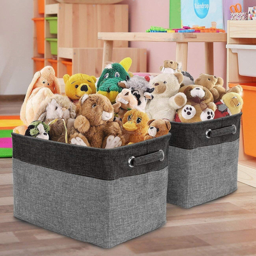Lot de 3 paniers de rangement en sergé, noir