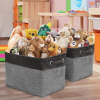 Lot de 3 paniers de rangement en sergé, noir