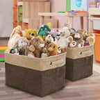 Lot de 3 paniers de rangement en sergé, noir