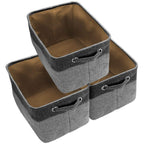 Lot de 3 paniers de rangement en sergé, noir
