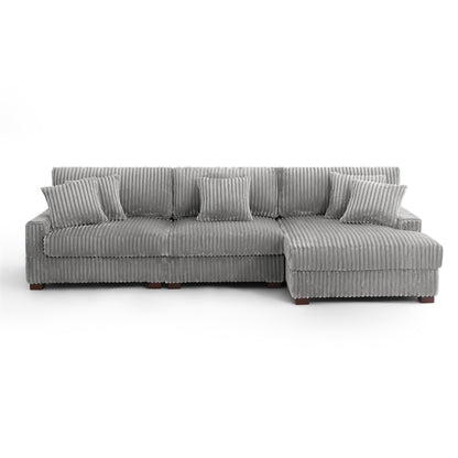 Canapé modulaire en forme de L en velours rembourré UIXE