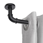 Tringles à rideaux industrielles UTOPIA ALLEY de 2,5 cm pour fenêtres, occultantes, enveloppantes, style rustique, noir mat
