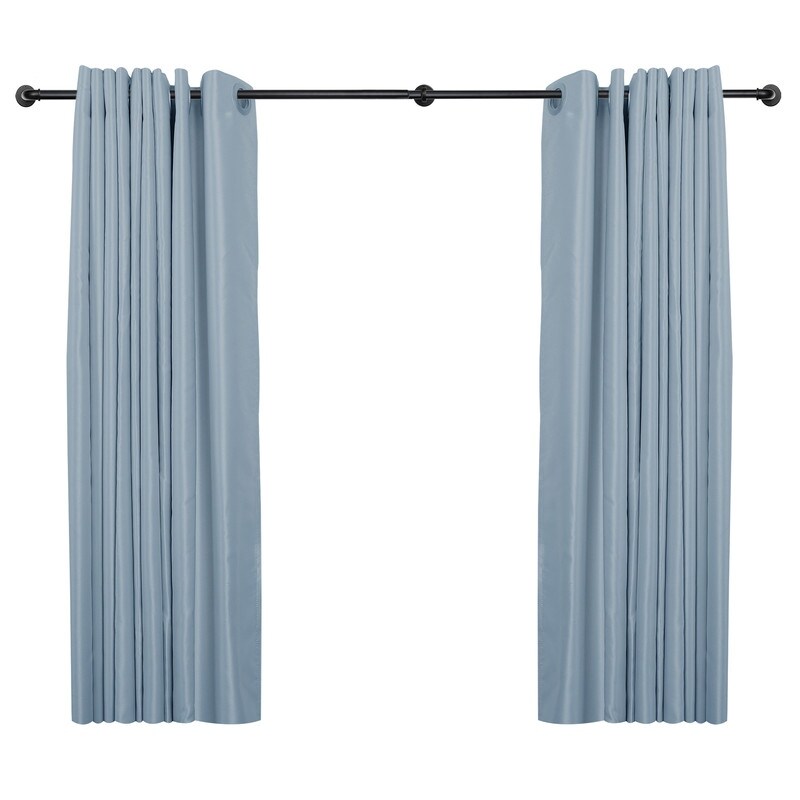 Tringles à rideaux industrielles UTOPIA ALLEY de 2,5 cm pour fenêtres, occultantes, enveloppantes, style rustique, noir mat