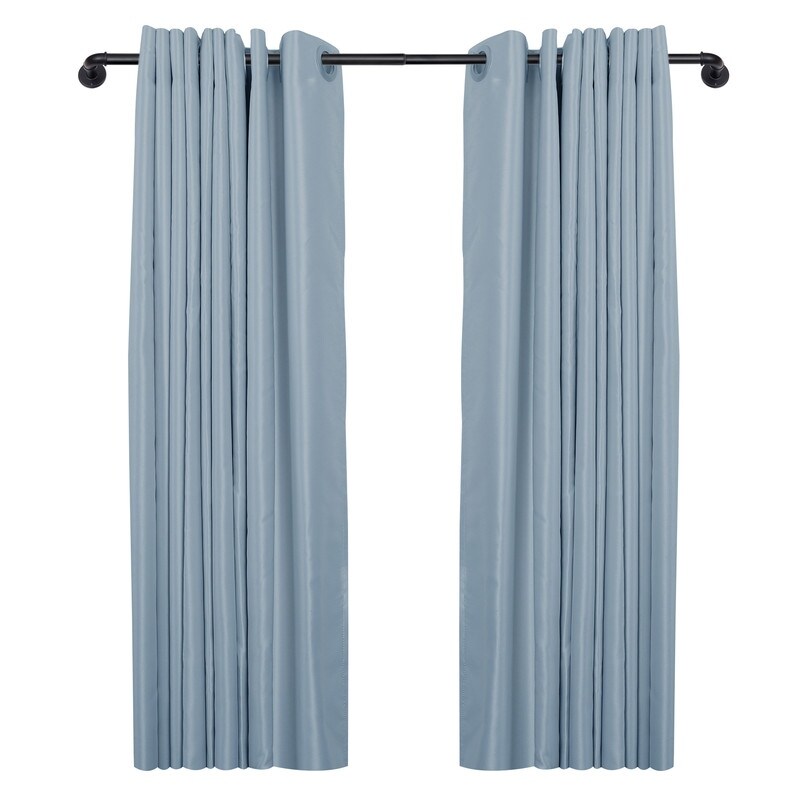 Tringles à rideaux industrielles UTOPIA ALLEY de 2,5 cm pour fenêtres, occultantes, enveloppantes, style rustique, noir mat