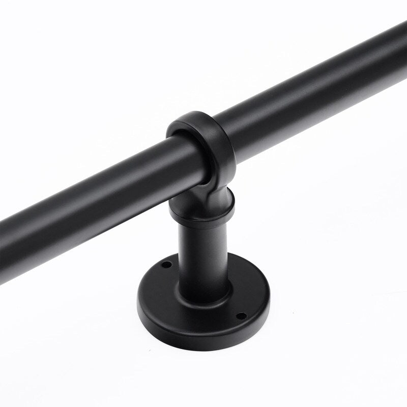 Tringles à rideaux industrielles UTOPIA ALLEY de 2,5 cm pour fenêtres, occultantes, enveloppantes, style rustique, noir mat