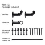 Tringles à rideaux industrielles UTOPIA ALLEY de 2,5 cm pour fenêtres, occultantes, enveloppantes, style rustique, noir mat