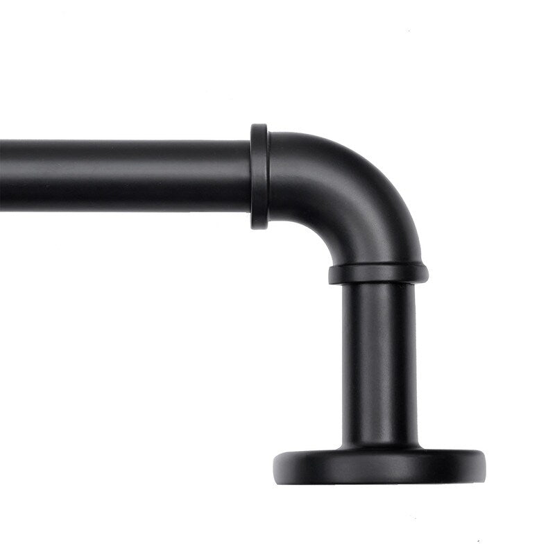 Tringles à rideaux industrielles UTOPIA ALLEY de 2,5 cm pour fenêtres, occultantes, enveloppantes, style rustique, noir mat