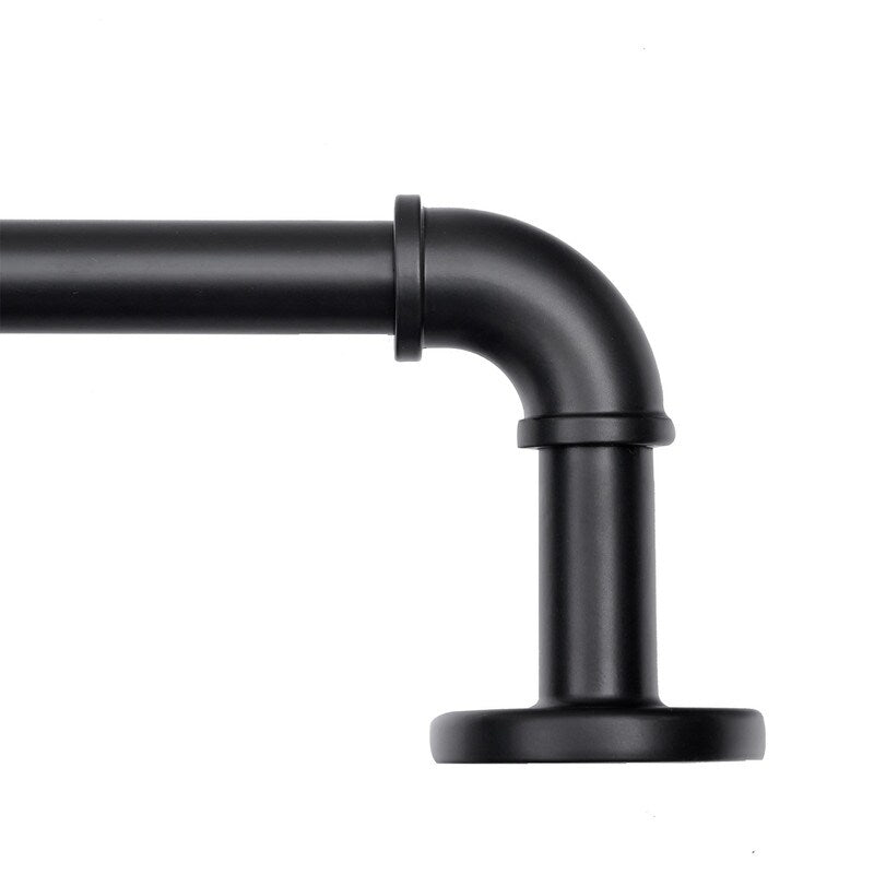 Tringles à rideaux industrielles UTOPIA ALLEY de 2,5 cm pour fenêtres, occultantes, enveloppantes, style rustique, noir mat