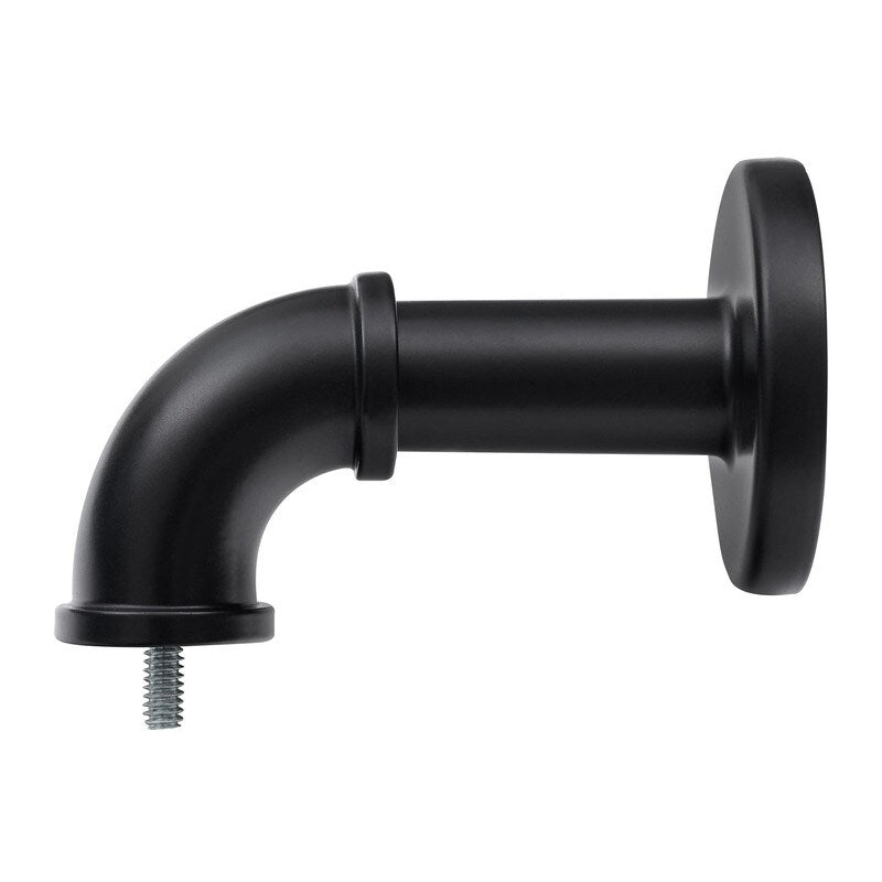 Tringles à rideaux industrielles UTOPIA ALLEY de 2,5 cm pour fenêtres, occultantes, enveloppantes, style rustique, noir mat