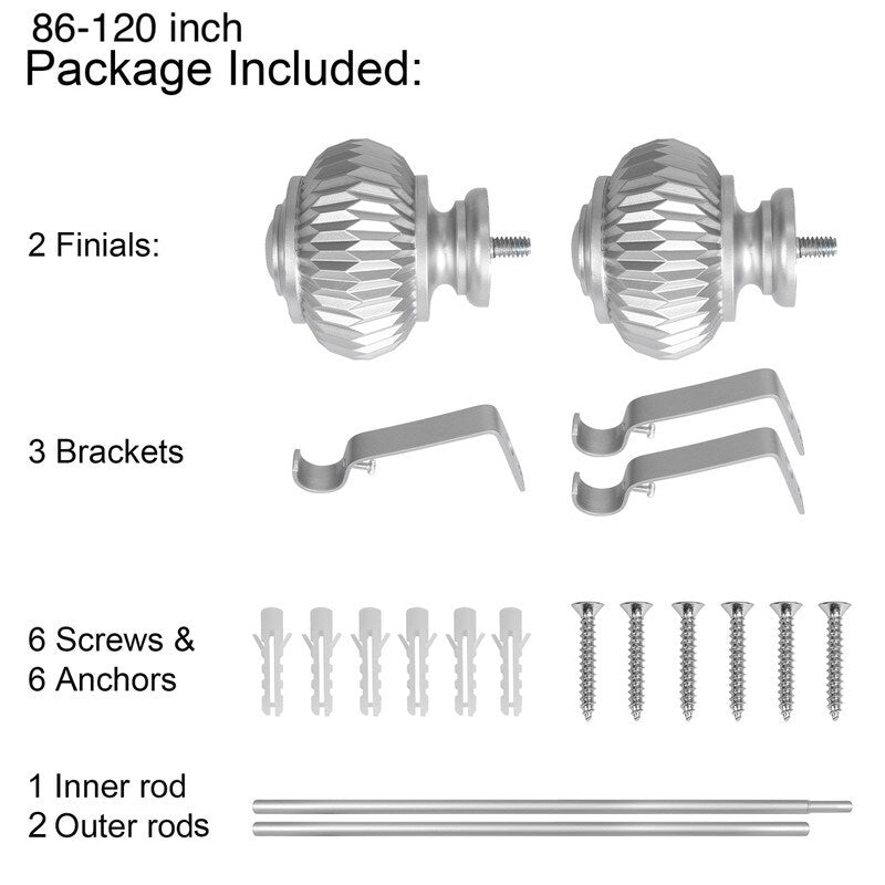 Tringle à rideaux murale UTOPIA ALLEY de 1,9 cm (3/4 po) - Tringles à rideaux réglables, tringles à rideaux dorées, tringles à rideaux décoratives pour chambre à coucher