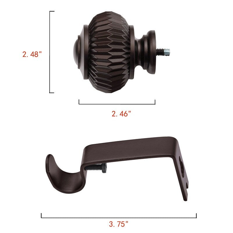 Tringle à rideaux murale UTOPIA ALLEY de 1,9 cm (3/4 po) - Tringles à rideaux réglables, tringles à rideaux dorées, tringles à rideaux décoratives pour chambre à coucher