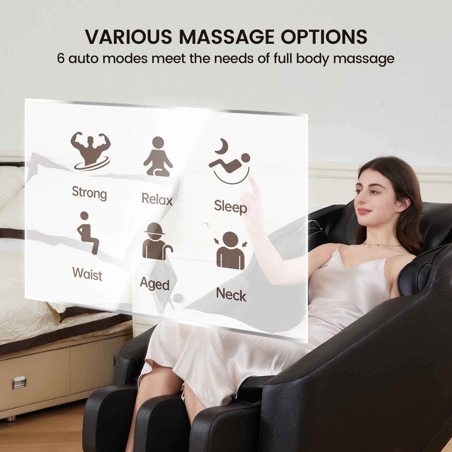 Fauteuil de massage chauffant pour tout le corps Ukuowu Favor-BS05 avec mode zéro gravité et lecteur de musique Bluetooth