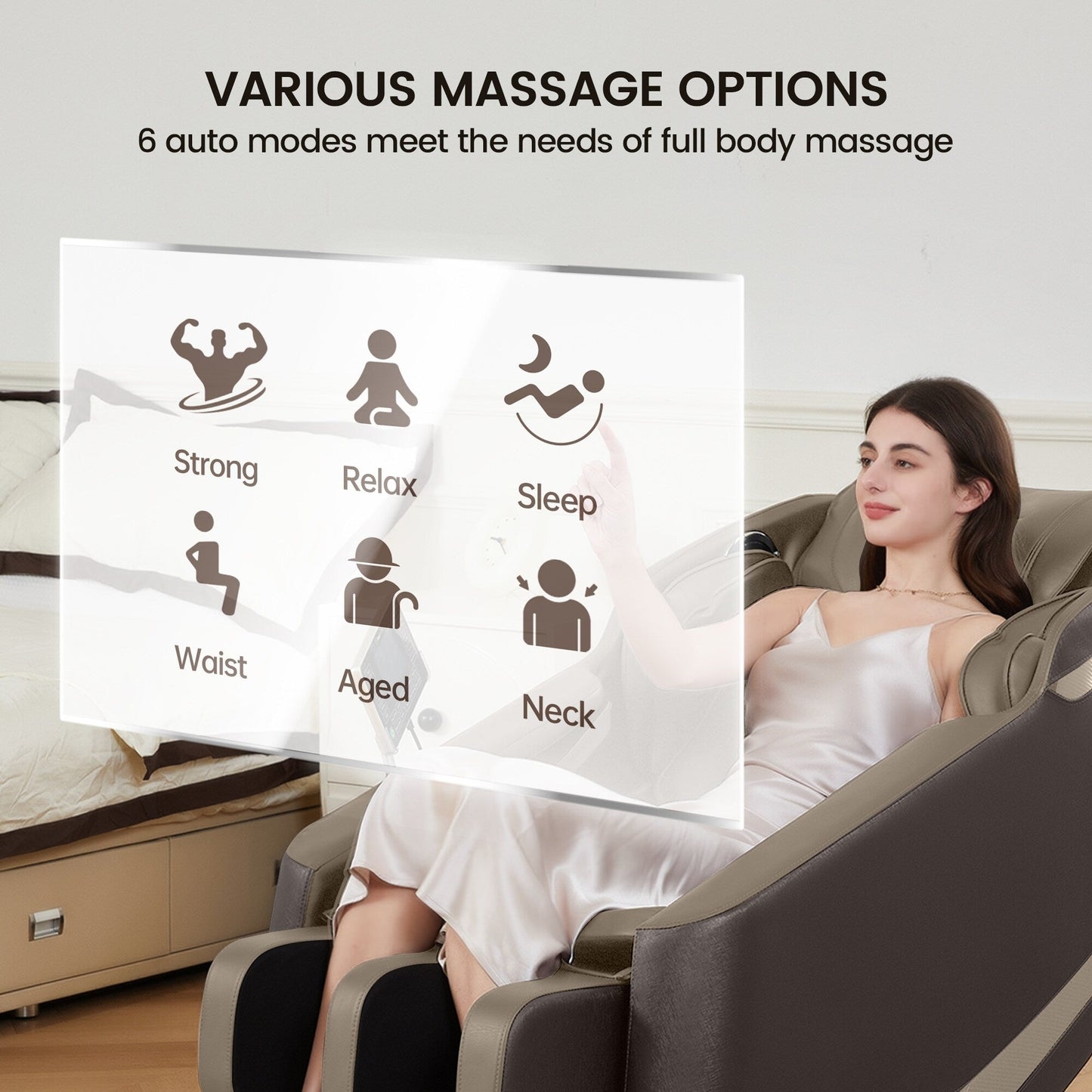Fauteuil de massage chauffant pour tout le corps Ukuowu Favor-BS05 avec mode zéro gravité et lecteur de musique Bluetooth