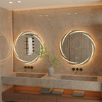 Miroir de salle de bain unique, grand et rétroéclairé à LED, sans scintillement