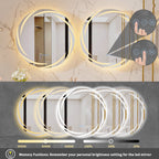 Miroir de salle de bain unique, grand et rétroéclairé à LED, sans scintillement