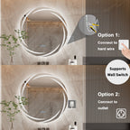 Miroir de salle de bain unique, grand et rétroéclairé à LED, sans scintillement