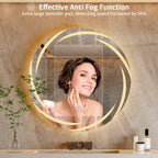 Miroir de salle de bain unique, grand et rétroéclairé à LED, sans scintillement