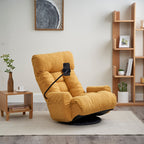Fauteuil inclinable manuel pivotant à 360° avec support pour téléphone portable, appui-tête et dossier réglables