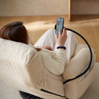 Fauteuil inclinable manuel pivotant à 360° avec support pour téléphone portable, appui-tête et dossier réglables
