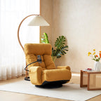 Fauteuil inclinable manuel pivotant à 360° avec support pour téléphone portable, appui-tête et dossier réglables