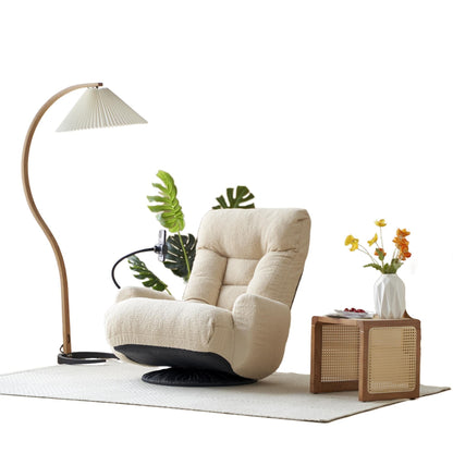 Fauteuil inclinable manuel pivotant à 360° avec support pour téléphone portable, appui-tête et dossier réglables