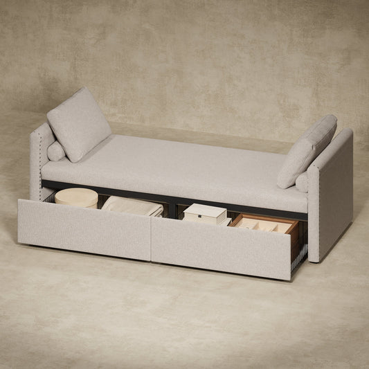 Chaise longue rembourrée avec 2 tiroirs par Harper&amp;Bright Designs