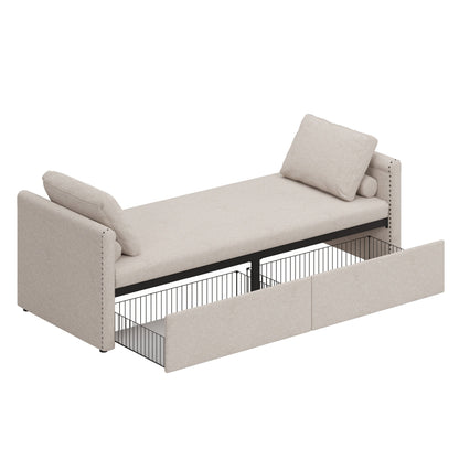 Chaise longue rembourrée avec 2 tiroirs par Harper&amp;Bright Designs