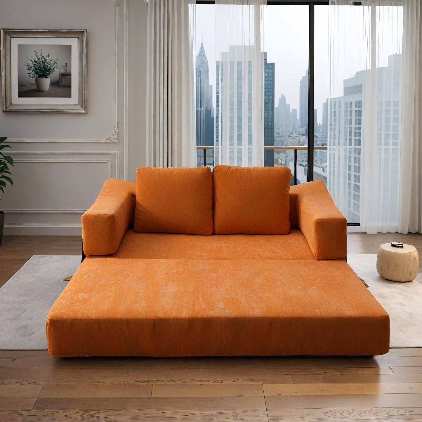 Canapé-lit convertible rembourré 70,87 $, fauteuil convertible, canapé de sol confortable pour salon, chambre, tissu chenille