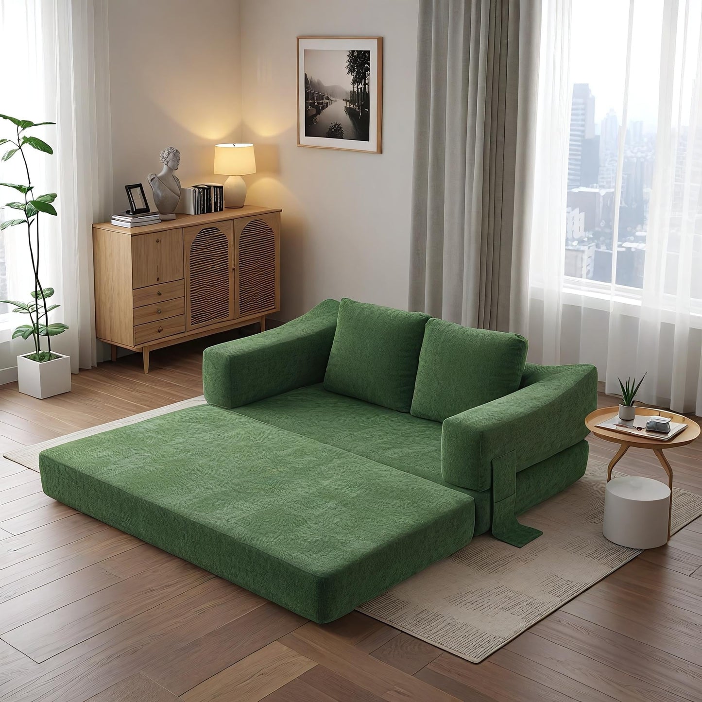 Canapé-lit convertible rembourré 70,87 $, fauteuil convertible, canapé de sol confortable pour salon, chambre, tissu chenille