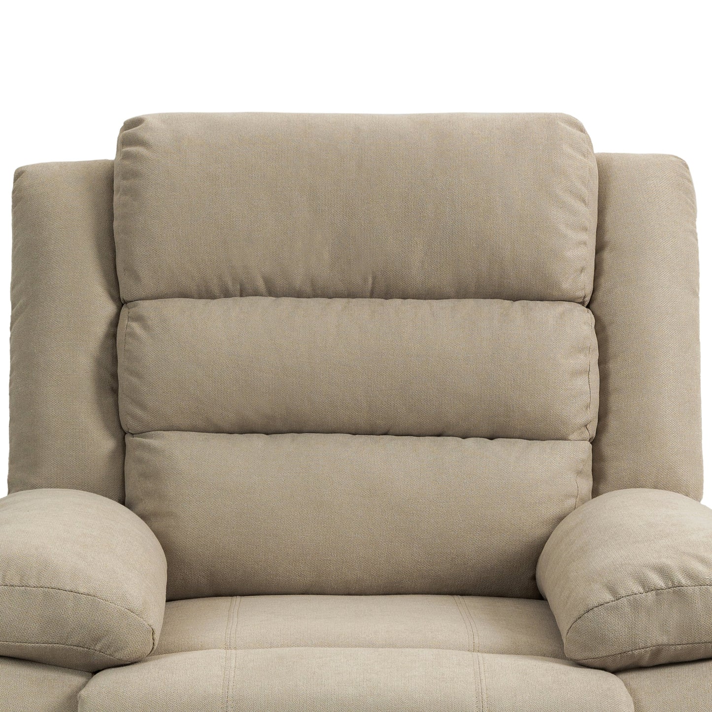 Fauteuil inclinable manuel rembourré en velours côtelé de coton avec accoudoirs larges