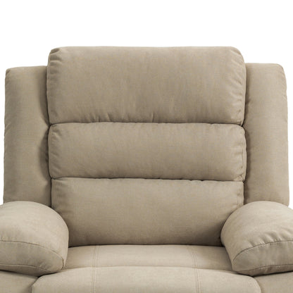 Fauteuil inclinable manuel rembourré en velours côtelé de coton avec accoudoirs larges