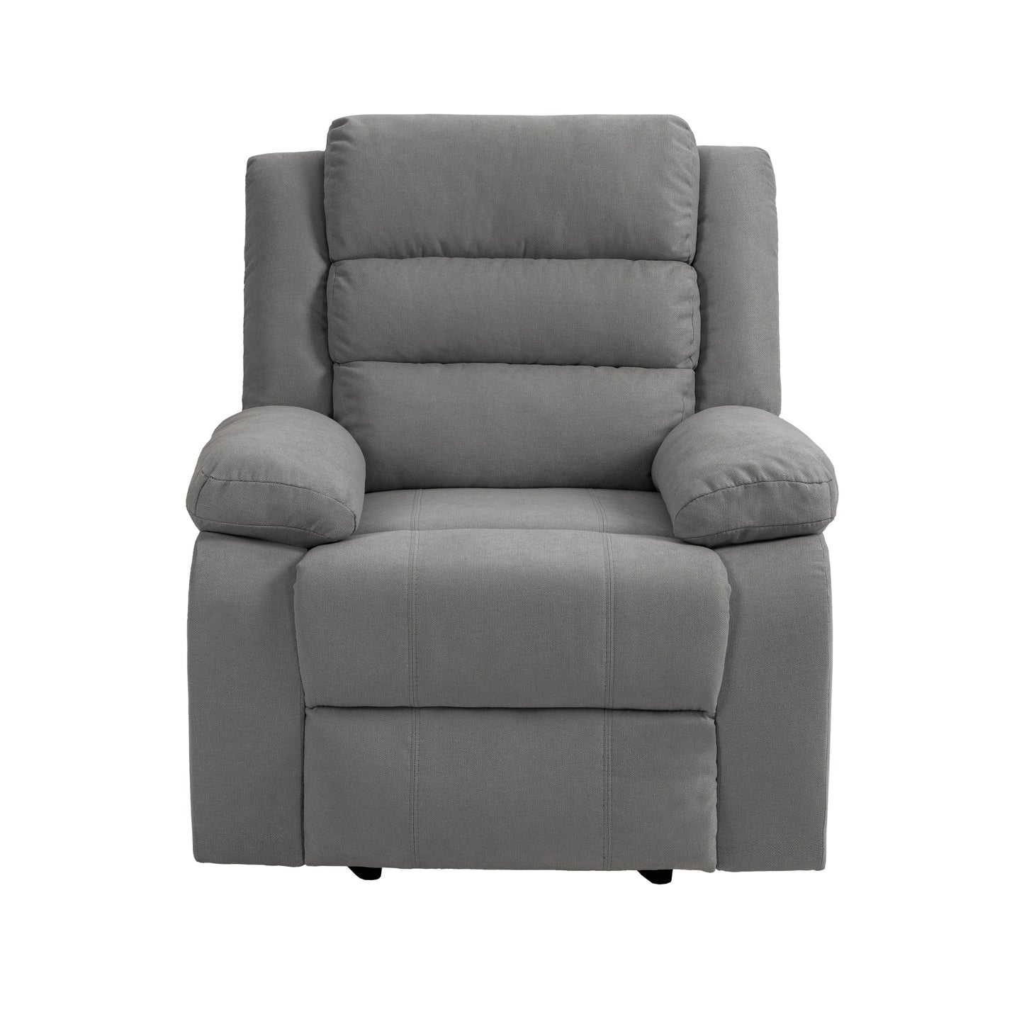 Fauteuil inclinable manuel rembourré en velours côtelé de coton avec accoudoirs larges