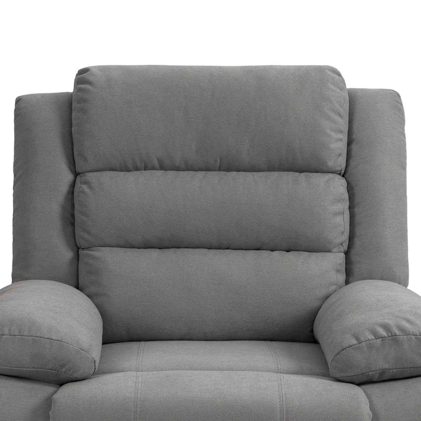 Fauteuil inclinable manuel rembourré en velours côtelé de coton avec accoudoirs larges