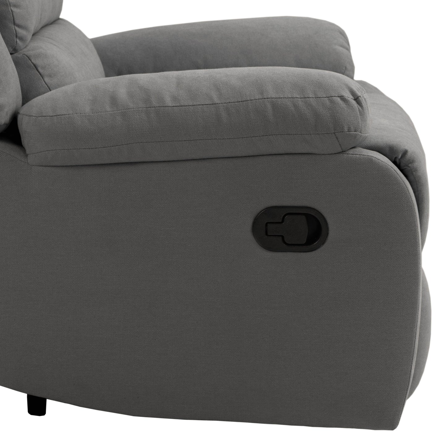 Fauteuil inclinable manuel rembourré en velours côtelé de coton avec accoudoirs larges