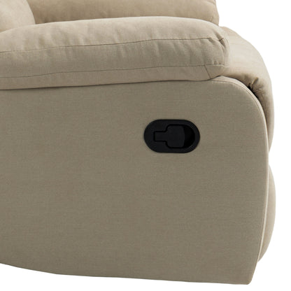 Fauteuil inclinable manuel rembourré en velours côtelé de coton avec accoudoirs larges