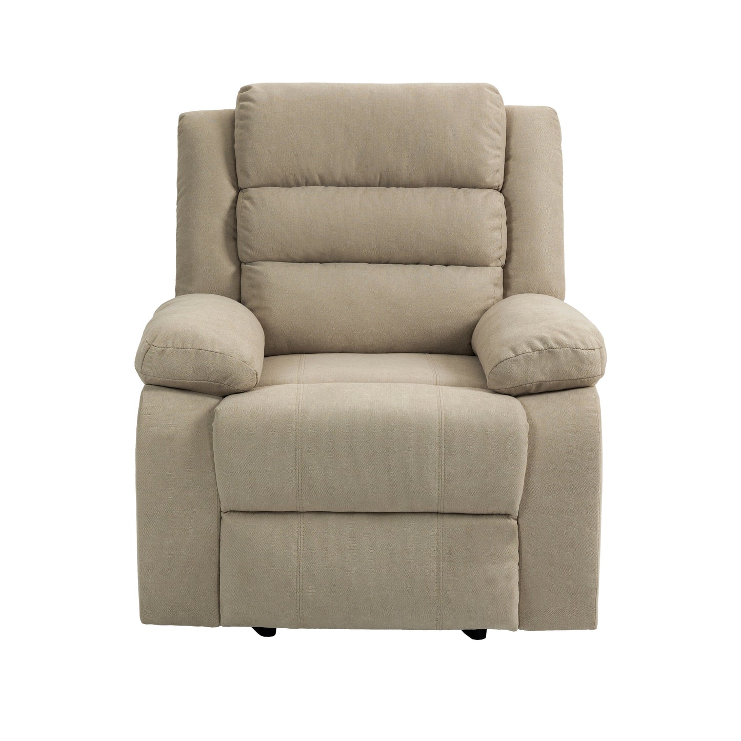Fauteuil inclinable manuel rembourré en velours côtelé de coton avec accoudoirs larges