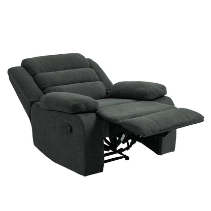 Fauteuil inclinable manuel rembourré en velours côtelé de coton avec accoudoirs larges